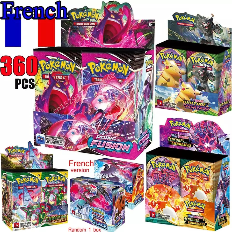 Carte pokemon pack booster complet scéllé 36 sachets de 10 cartes versions francaises