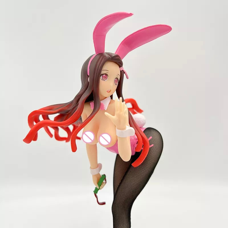 Figurine nezuko sexy statuette costume lapin demon slayer 25 cm