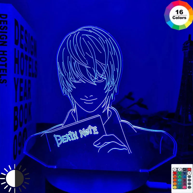 Death note veilleuse 16 couleurs lampe led decoration collection manga light L et ryuk