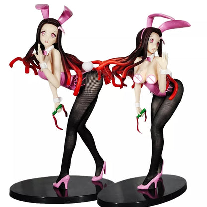 Figurine nezuko sexy statuette costume lapin demon slayer 25 cm