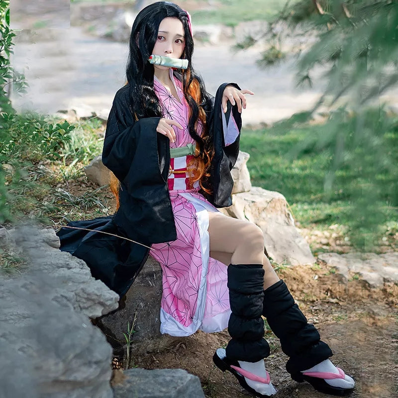 Perruque nezuko kamado cosplay demon slayer