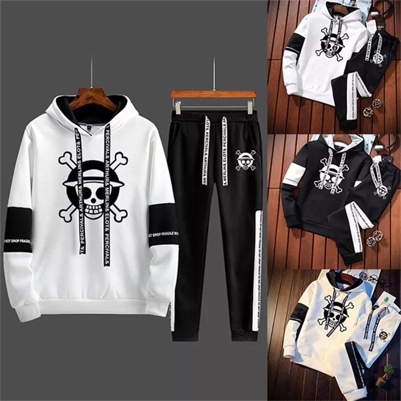 One piece ensemble de sport pull a capuche et jogging collection manga