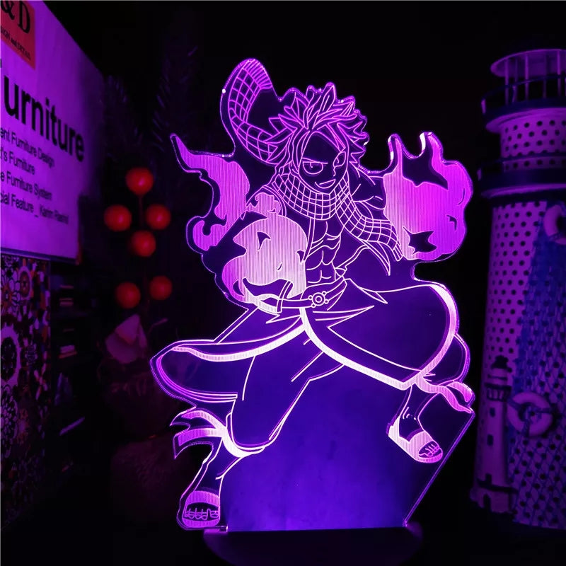 Fairy tail  veilleuse 16 couleurs lampe led decoration manga natsu