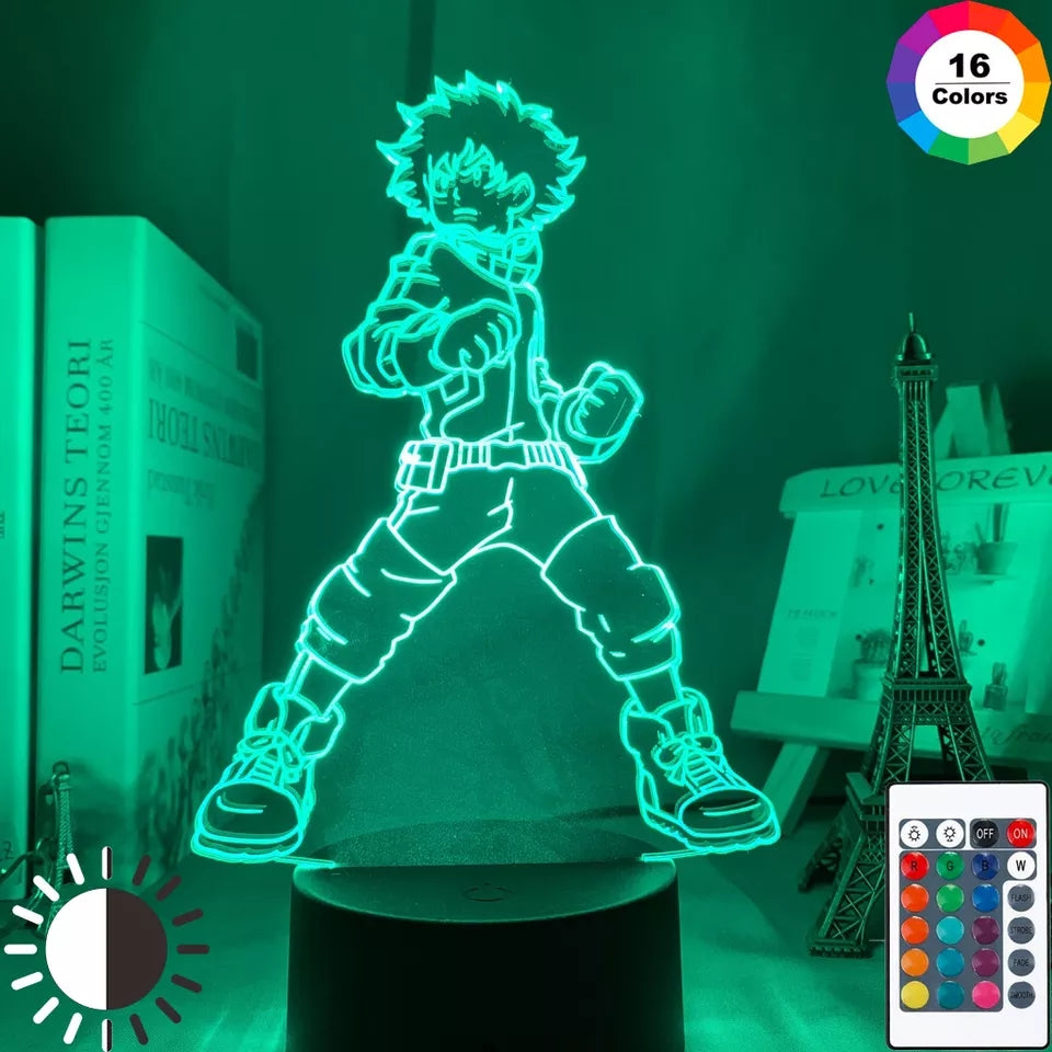 My hero academia veilleuse lampe led 16 couleurs avec telecommande