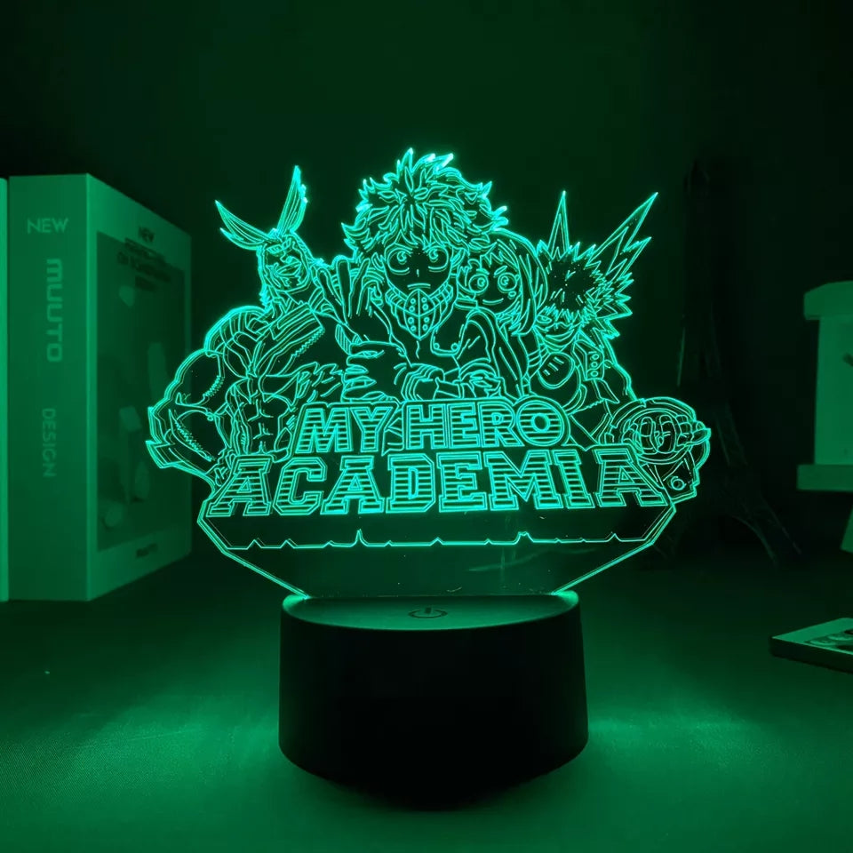 My hero academia veilleuse lampe led 16 couleurs avec telecommande