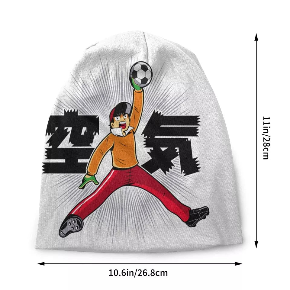 Bonnet captain tsubasa en tricot chaud protection sport d'hiver olive et tom