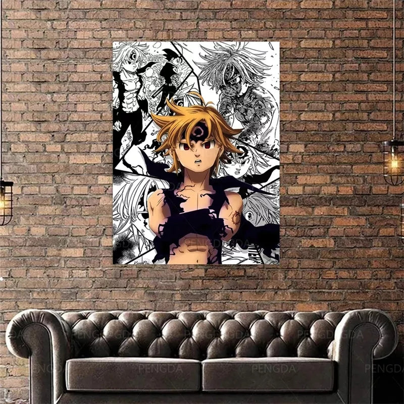 Toile seven deadly sins poster meliodas en cotton haute qualité