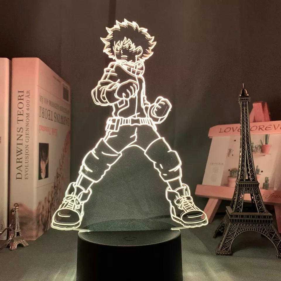 My hero academia veilleuse lampe led 16 couleurs avec telecommande