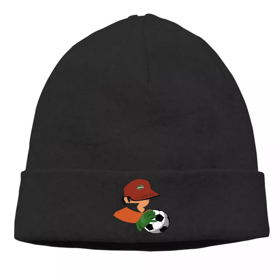 Bonnet captain tsubasa en tricot chaud protection sport d'hiver olive et tom