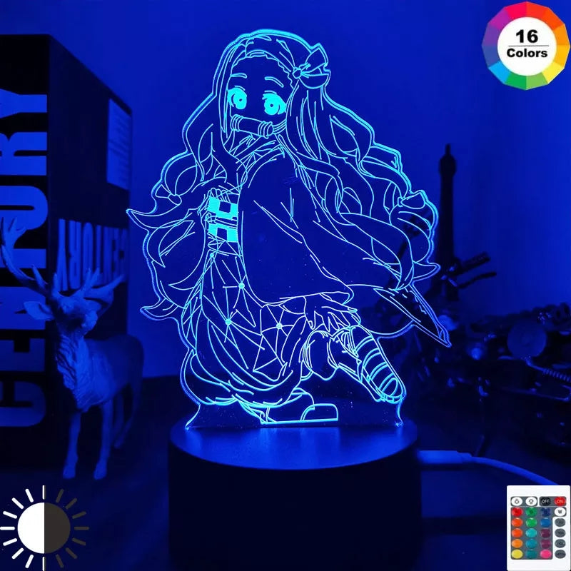 Demon slayer veilleuse 16 couleurs lampe led decoration manga