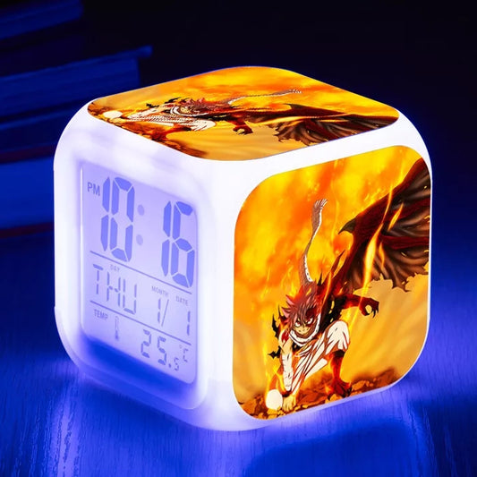 Fairy tail reveil led 7 couleurs fonction thermometre veilleuse decoration collection manga