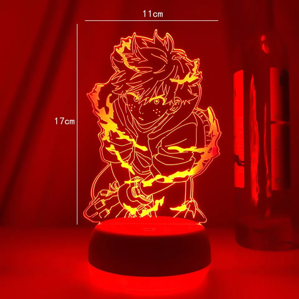 My hero academia veilleuse lampe led 16 couleurs avec telecommande