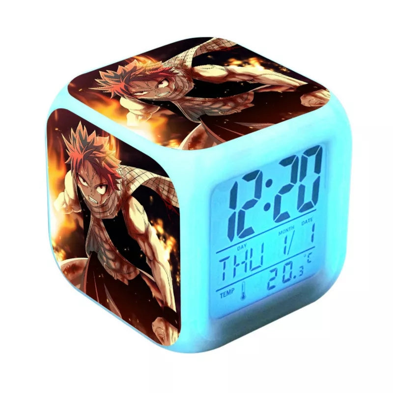 Fairy tail reveil led 7 couleurs fonction thermometre veilleuse decoration collection manga