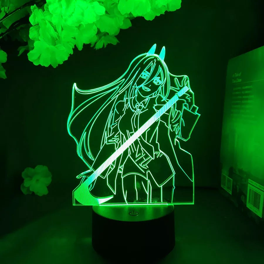 Chainsaw man veilleuse 16 couleurs lampe led 16 couleurs decoration collection manga denji power