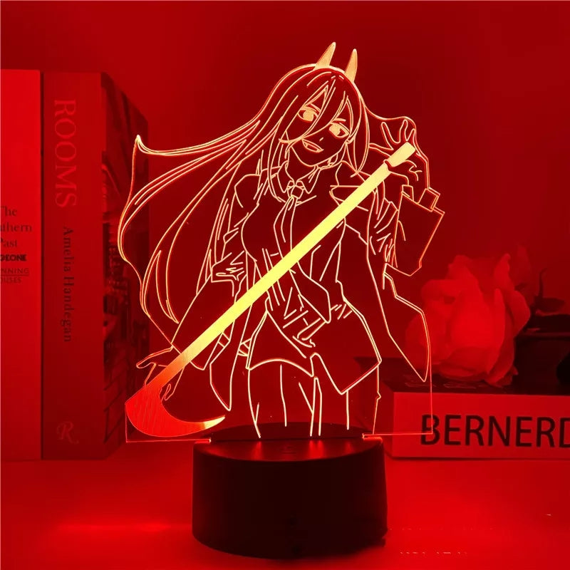 Chainsaw man veilleuse 16 couleurs lampe led 16 couleurs decoration collection manga denji power