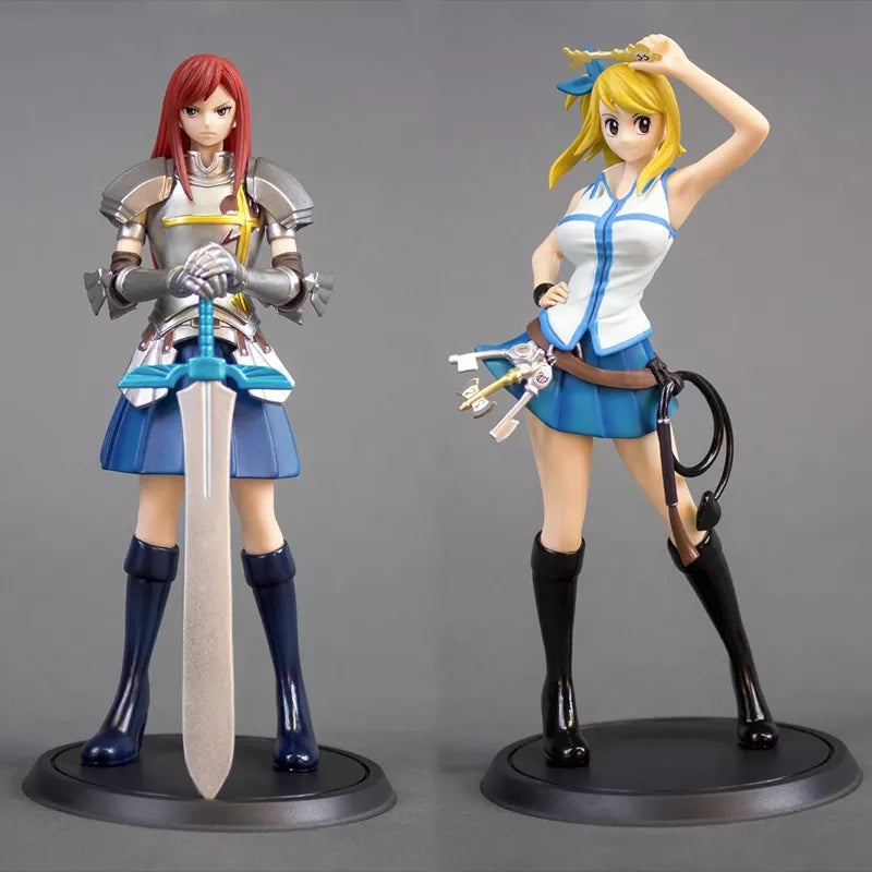 Figurines fairy tail lot de 4 pieces statuette collection manga 15 cm