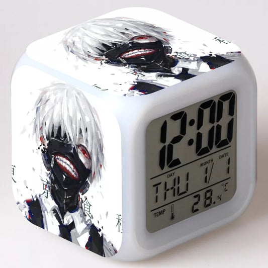 Tokyo ghoul reveil led 7 couleurs thermometre ken kaneki  veilleuse decoration collection manga