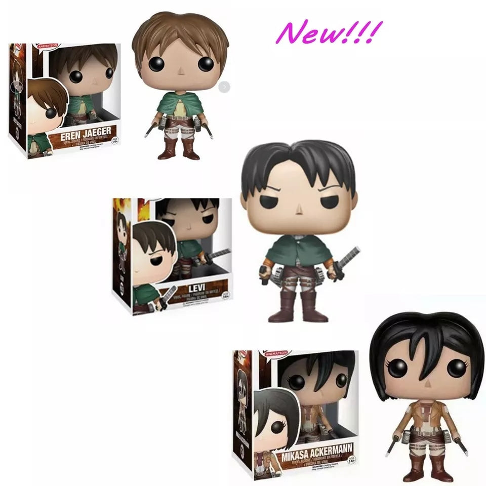 Funko pop l'atraque des titans figurine levi eren ou mikasa