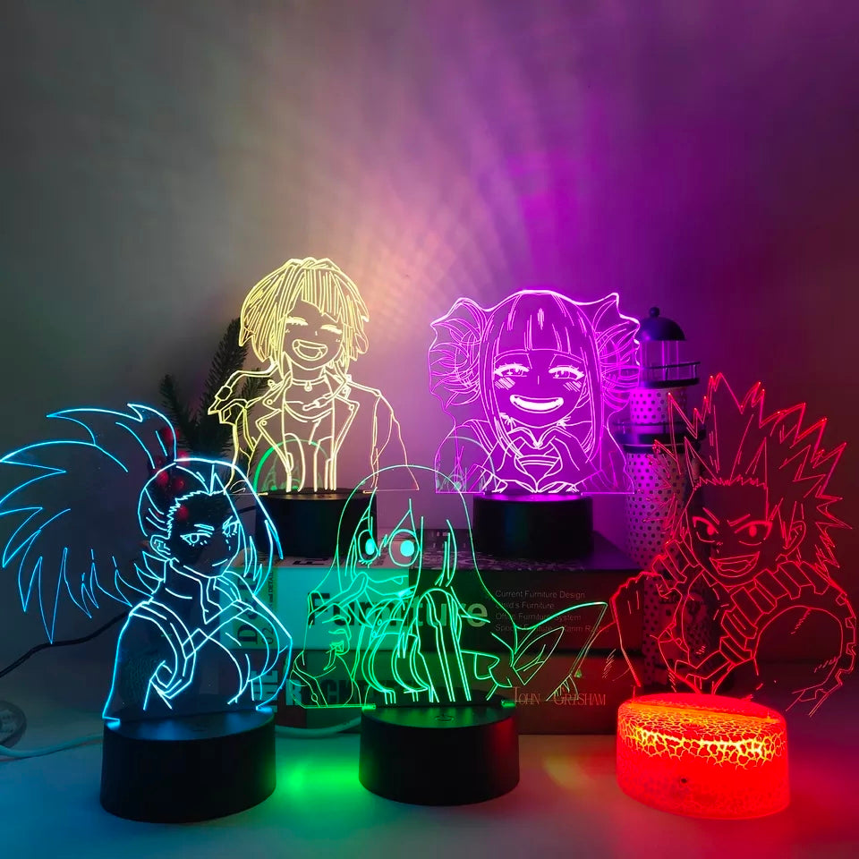 My hero academia veilleuse lampe led 16 couleurs avec telecommande