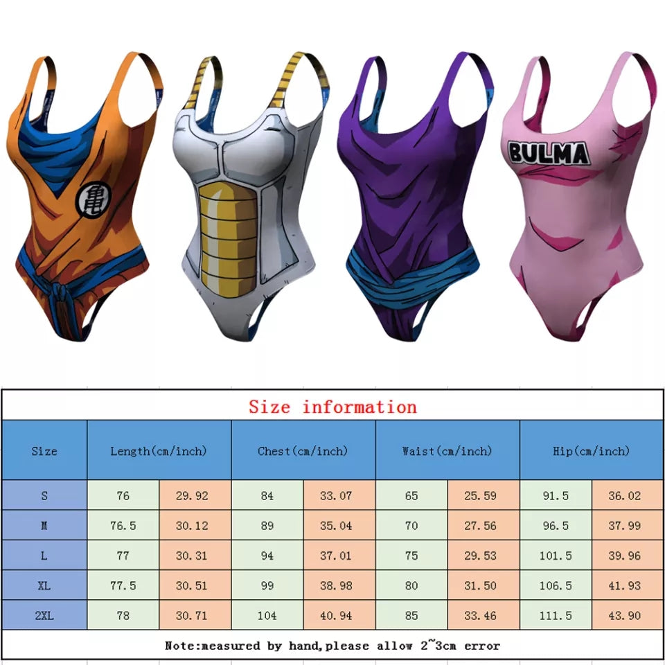 Dragon ball maillot de bain 1 piece body sechage rapide ou version naruto