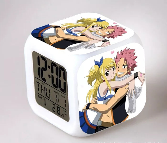 Fairy tail reveil led 7 couleurs fonction thermometre veilleuse decoration collection manga