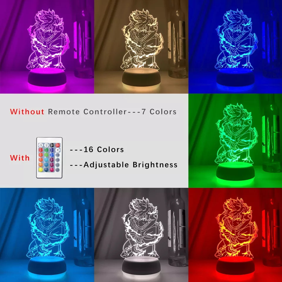 My hero academia veilleuse lampe led 16 couleurs avec telecommande