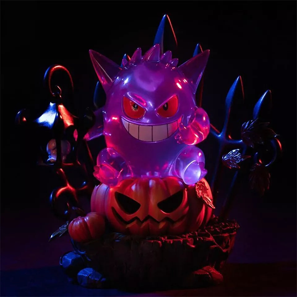 Pokemon figurine roi gengar led statuette lumineuse speciale halloween 16cm