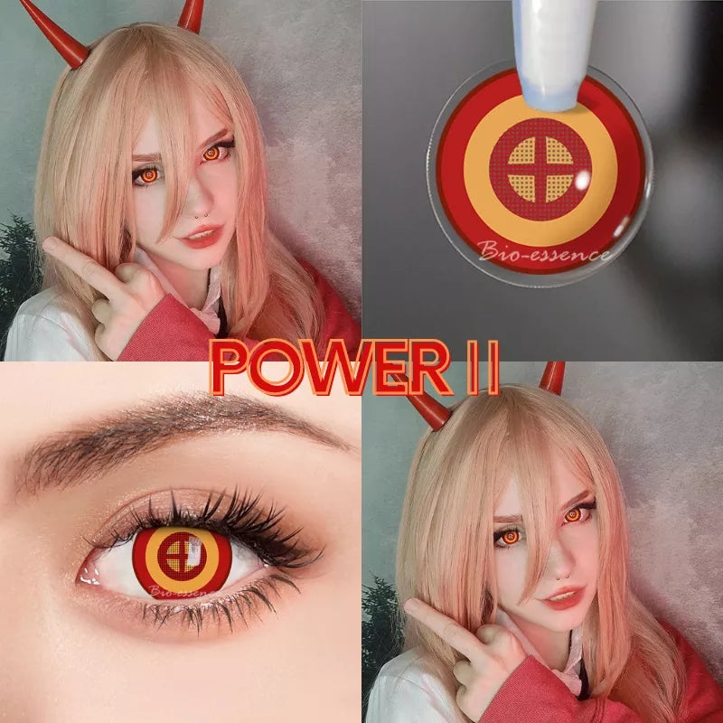 Lentille chainsaw man cosplay makima ou power