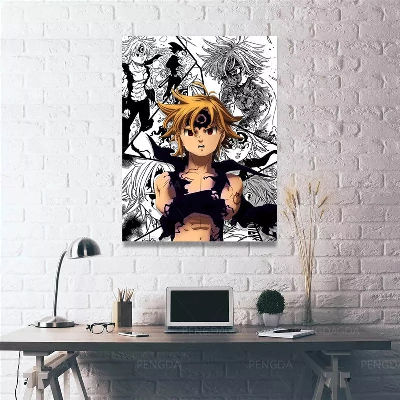 Toile seven deadly sins poster meliodas en cotton haute qualité