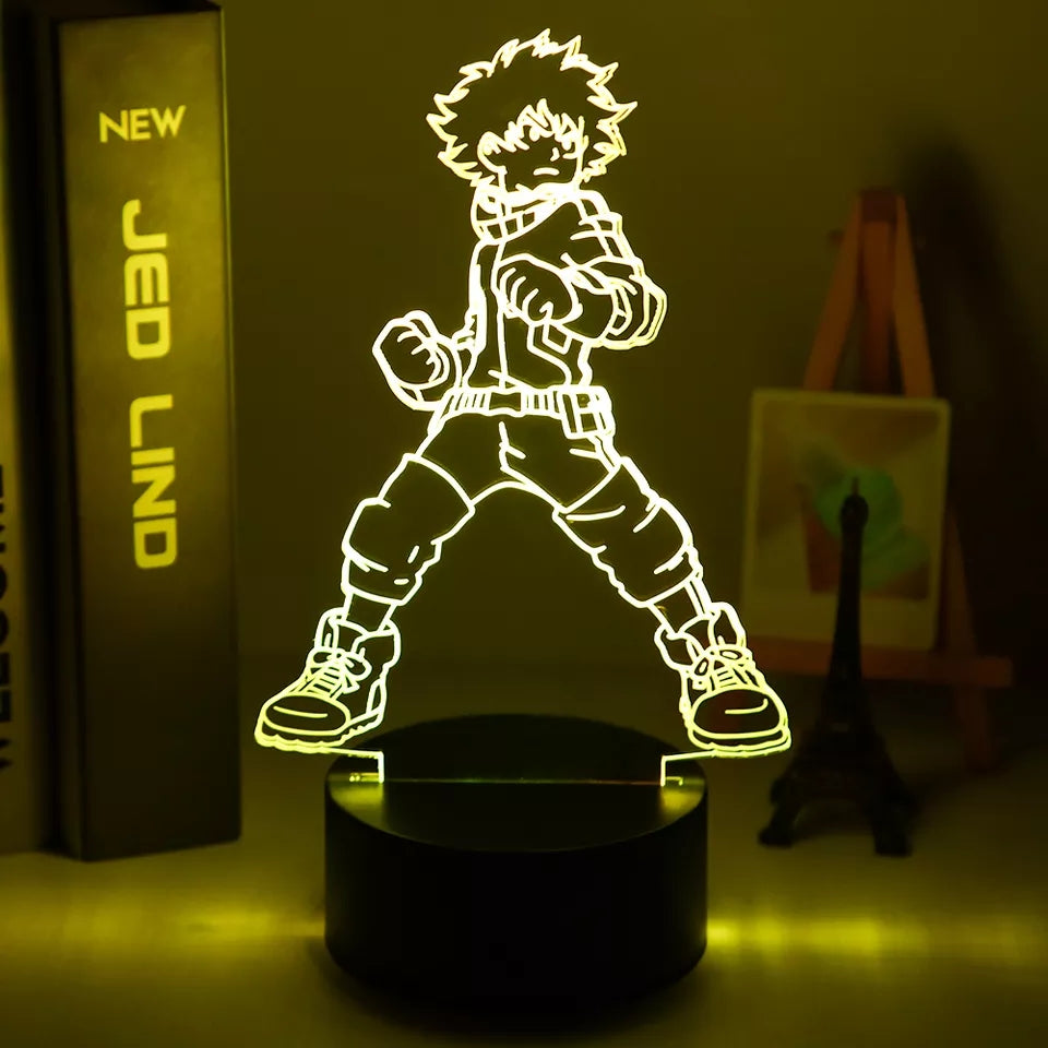 My hero academia veilleuse lampe led 16 couleurs avec telecommande