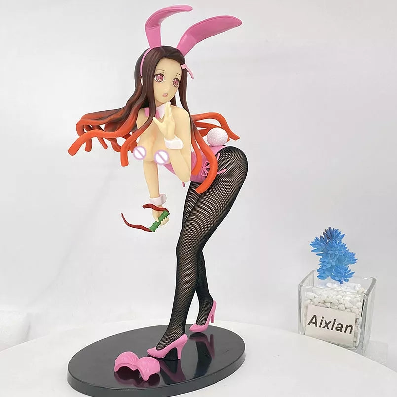 Figurine nezuko sexy statuette costume lapin demon slayer 25 cm