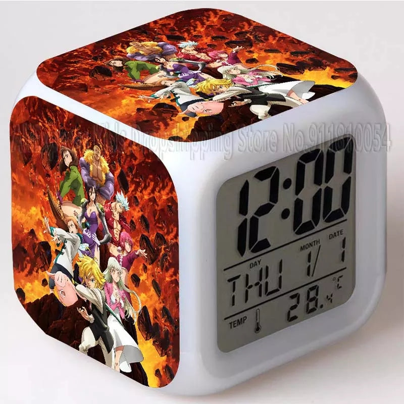 Seven deadly sins reveil led 7 couleurs fonction thermometre