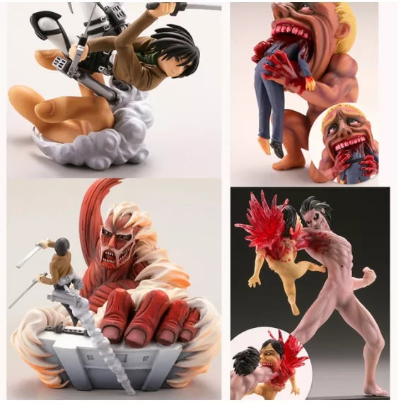 Figurine l'attaque des titans lot de statuettes shingeki no kyojin