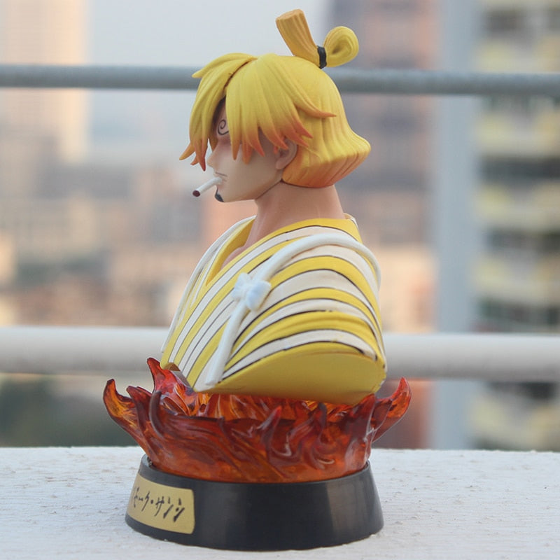 Veilleuse one piece figurine led buste Luffy Zoro Sanji Kimono Ver. Head bust Portrait  pvc Action Figure Model Toys