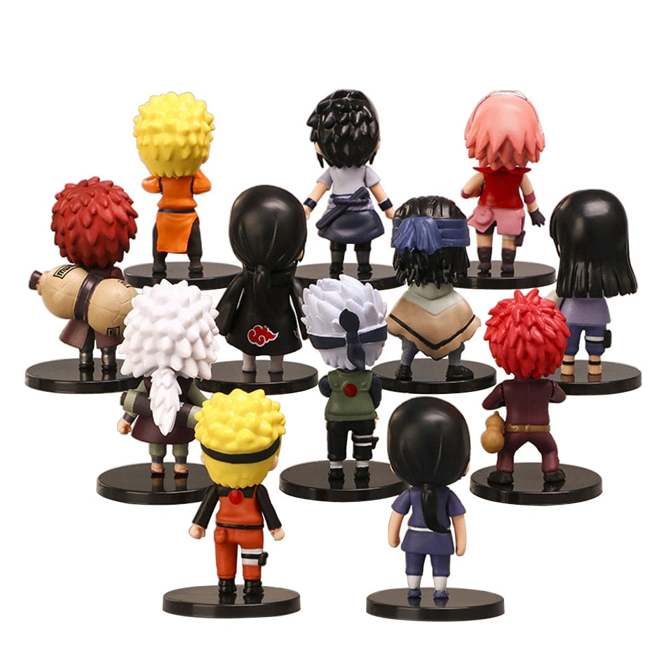 Figurines naruto lot de 12 statuettes collectoon manga sasuke kakashi gaara naruto sakura hinata jiraya itachi