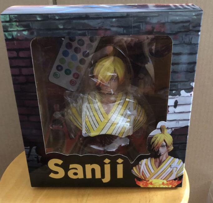 Veilleuse one piece figurine led buste Luffy Zoro Sanji Kimono Ver. Head bust Portrait  pvc Action Figure Model Toys