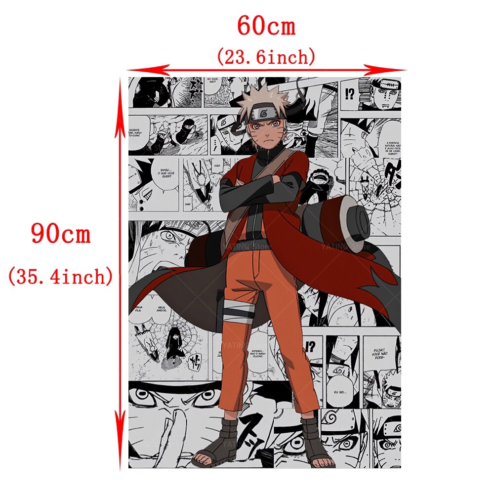 Naruto toile en cotton  Anime  Uzumaki Poster HD  Decoration Murale manga sans cadre