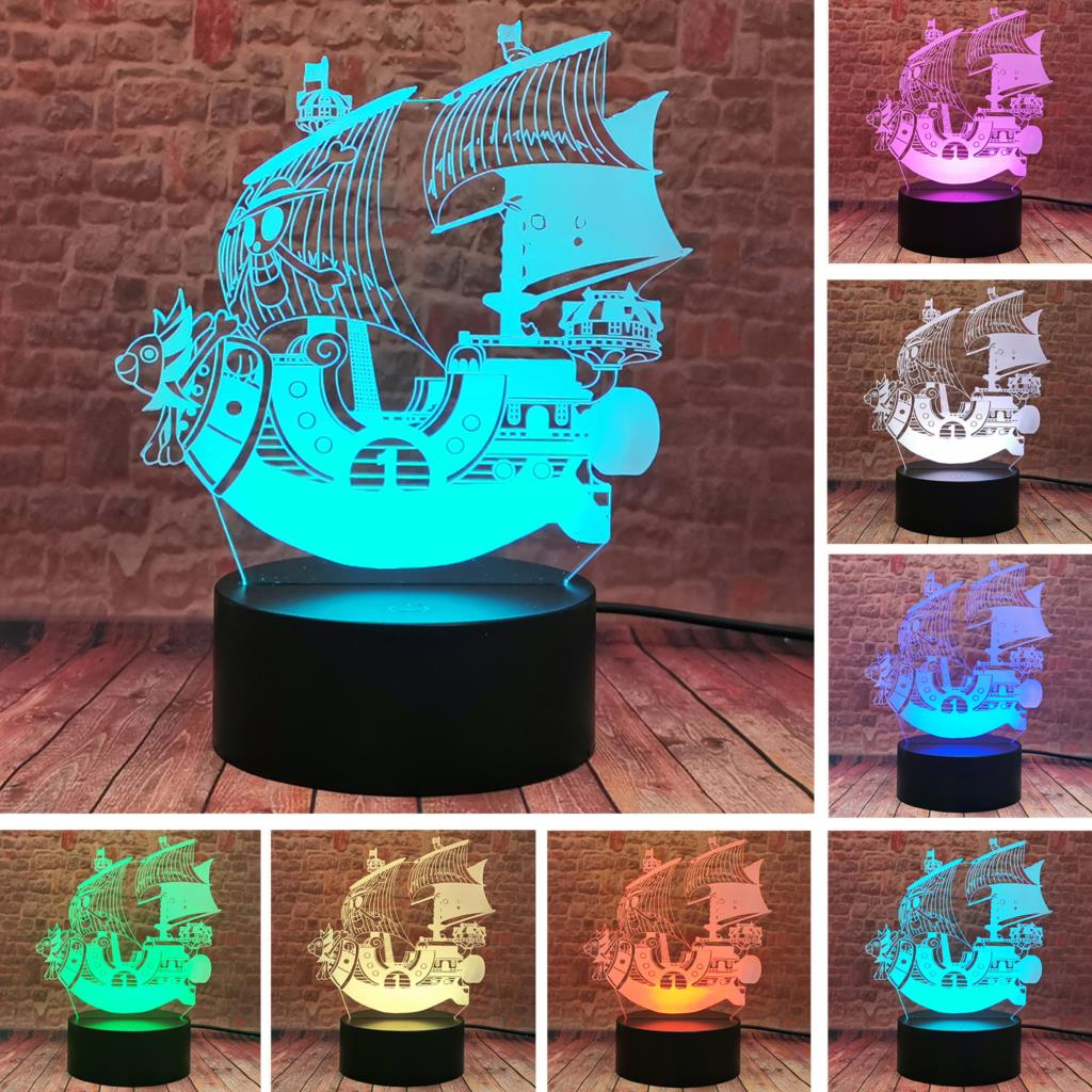 One Piece Monkey D Luffy Figure 3D Illusion LED Night Light Nightlight Touch Flash Light Desk Model Japan Anime Figure Toys