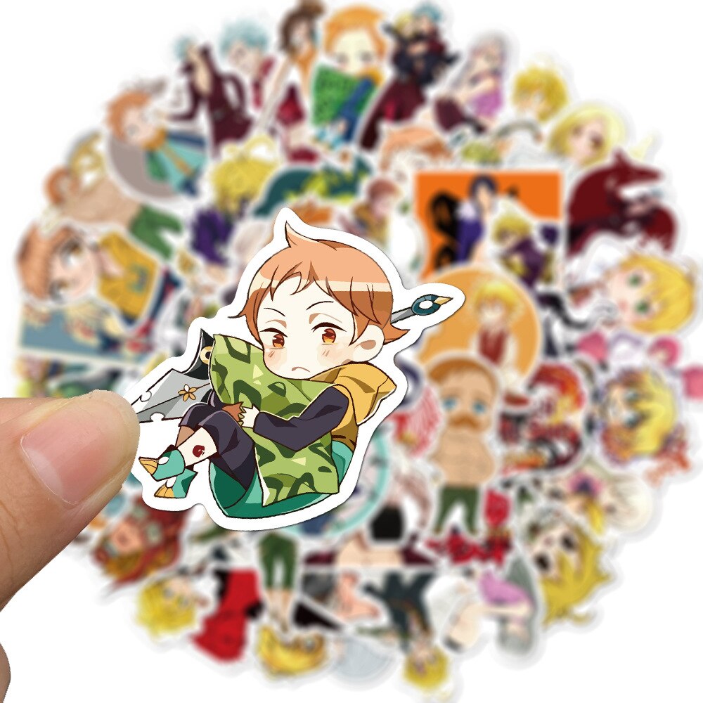 Stickers seven deadly seans 50PCS autocollant set Anime les 7 péchés capitaux Sins Vinyl