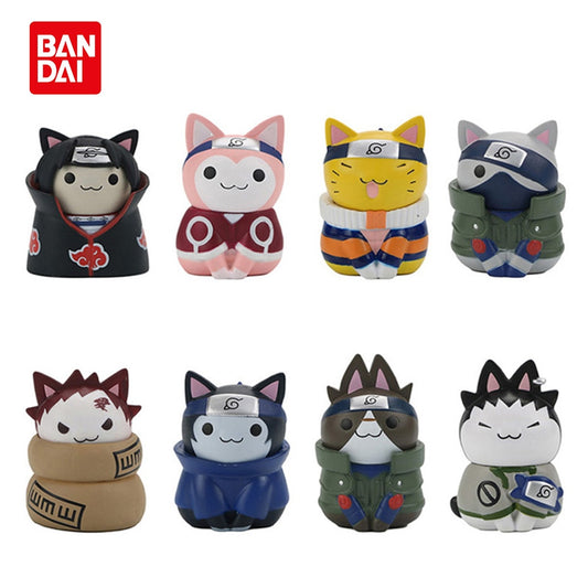 Figurines Naruto chat lot de 8 pieces Kawaii Mini Version PVC Model Action Doll Cartoon Toys 4cm