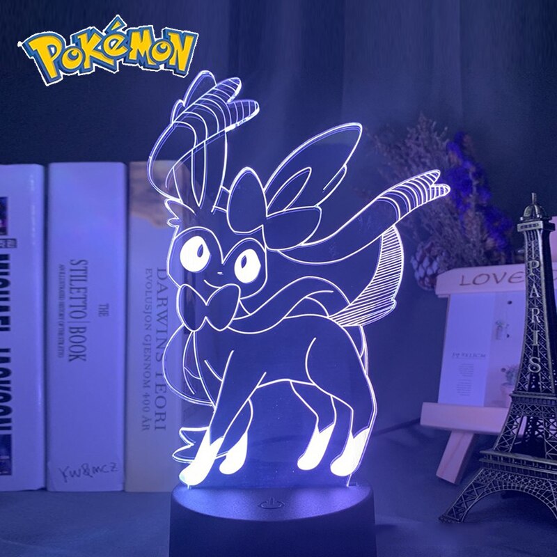 Pokemon veilleuses 7 ou 16 couleurs avec telecommande Pikachu LED Night Light Creative Gift  Decoration manga Character Lamp Children's Birthday