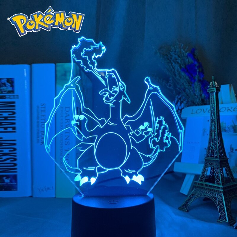 Pokemon veilleuses 7 ou 16 couleurs avec telecommande Pikachu LED Night Light Creative Gift  Decoration manga Character Lamp Children's Birthday