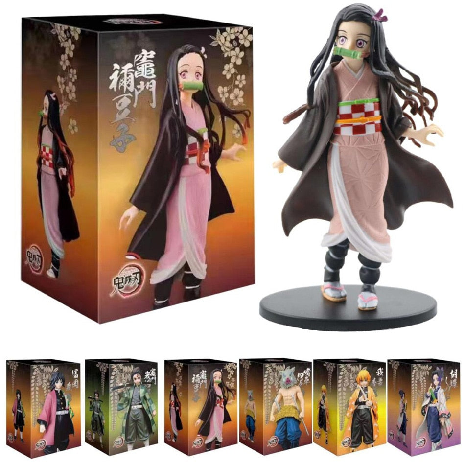 Figurine Demon Slayer Figure Kamado Tanjirou Nezuko Action Figures PVC Model Toys Zenitsu Figurine Inosuke Kimetsu No Yaiba statuette collection manga