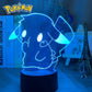 Pokemon veilleuses 7 ou 16 couleurs avec telecommande Pikachu LED Night Light Creative Gift  Decoration manga Character Lamp Children's Birthday