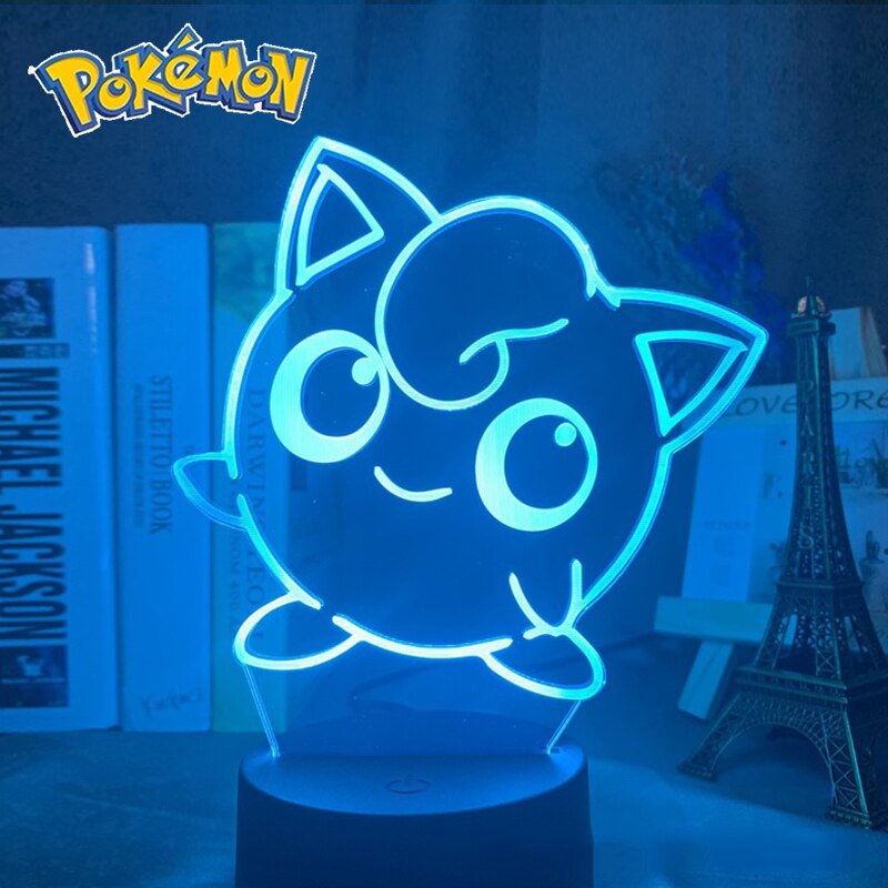 Pokemon veilleuses 7 ou 16 couleurs avec telecommande Pikachu LED Night Light Creative Gift  Decoration manga Character Lamp Children's Birthday