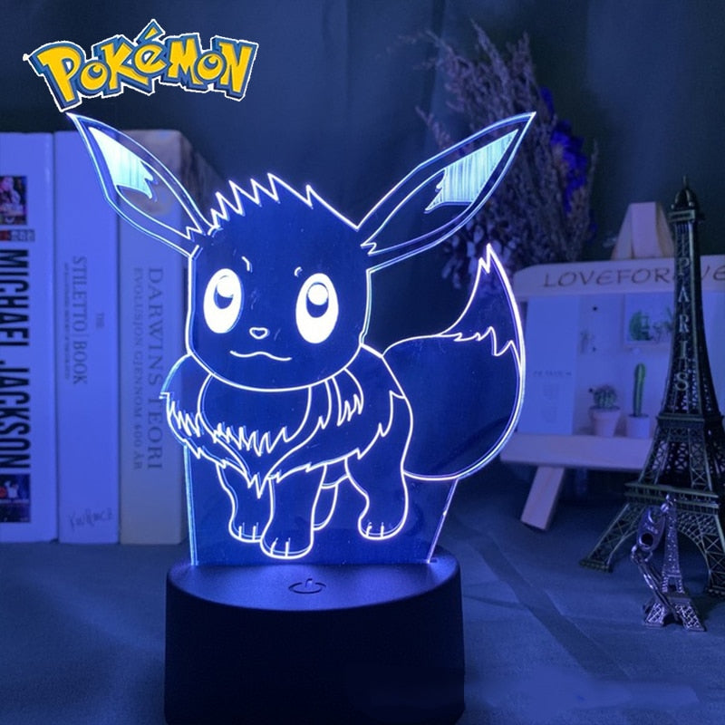 Pokemon veilleuses 7 ou 16 couleurs avec telecommande Pikachu LED Night Light Creative Gift  Decoration manga Character Lamp Children's Birthday