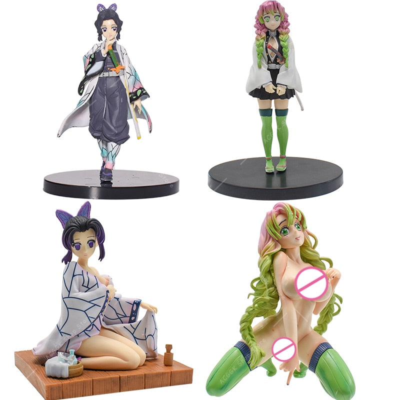 Figurines Demon Slayer sexy  Figure Sitting Yukata Kochou Shinobu Kneeling Naked Mitsuri Kanroji Figurine Action Model Collection manga