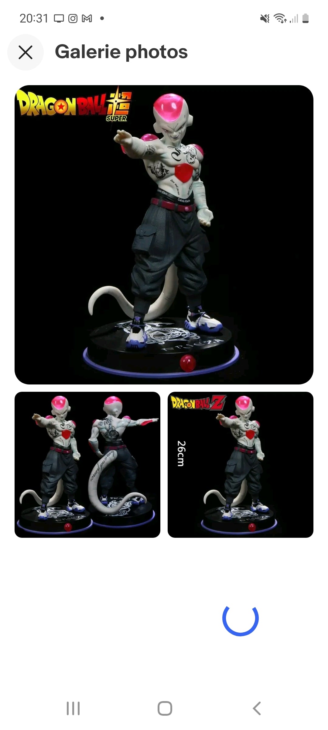 Dragon ball figurine freezer gangster hip hop tatoué 26cm