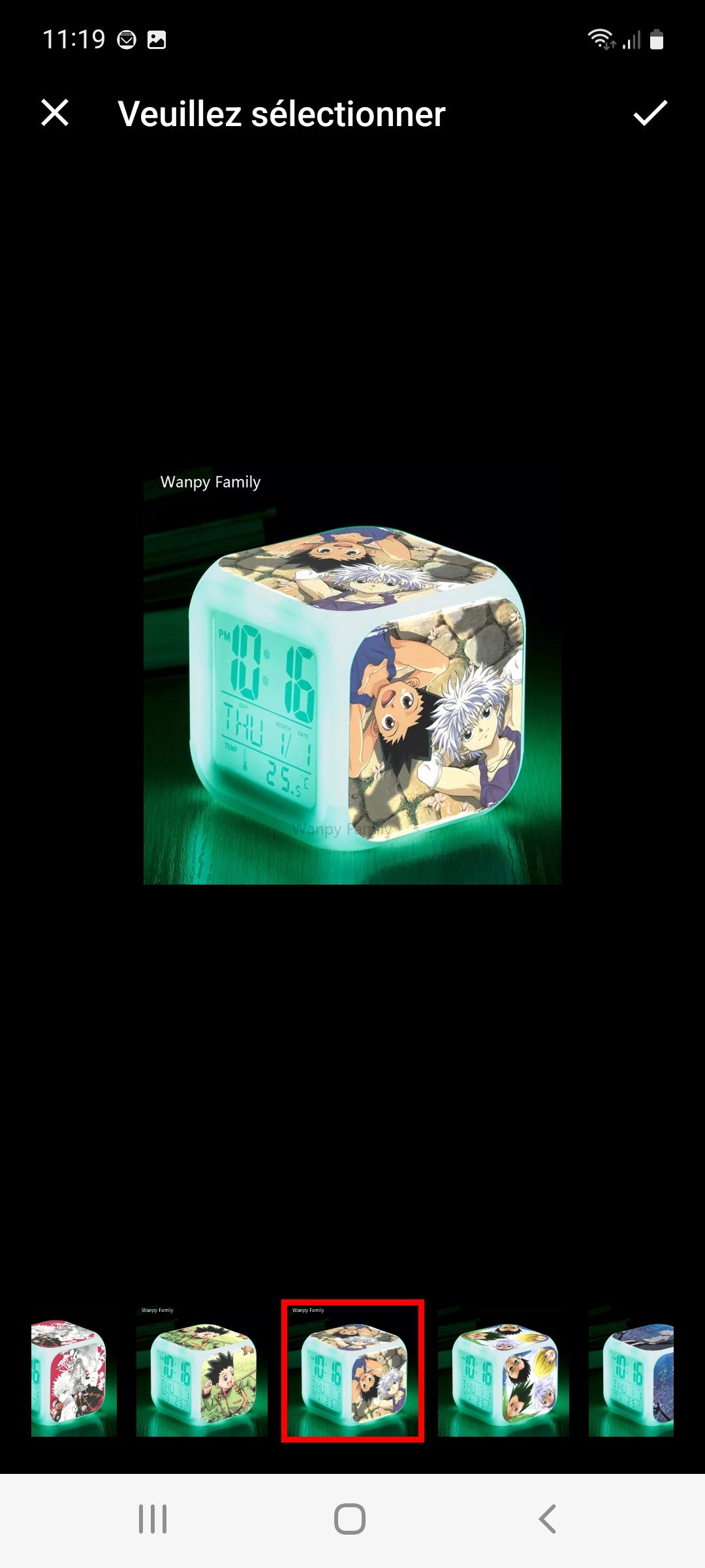 Reveil Hunter X Hunter led 7 couleurs fonction thermometre