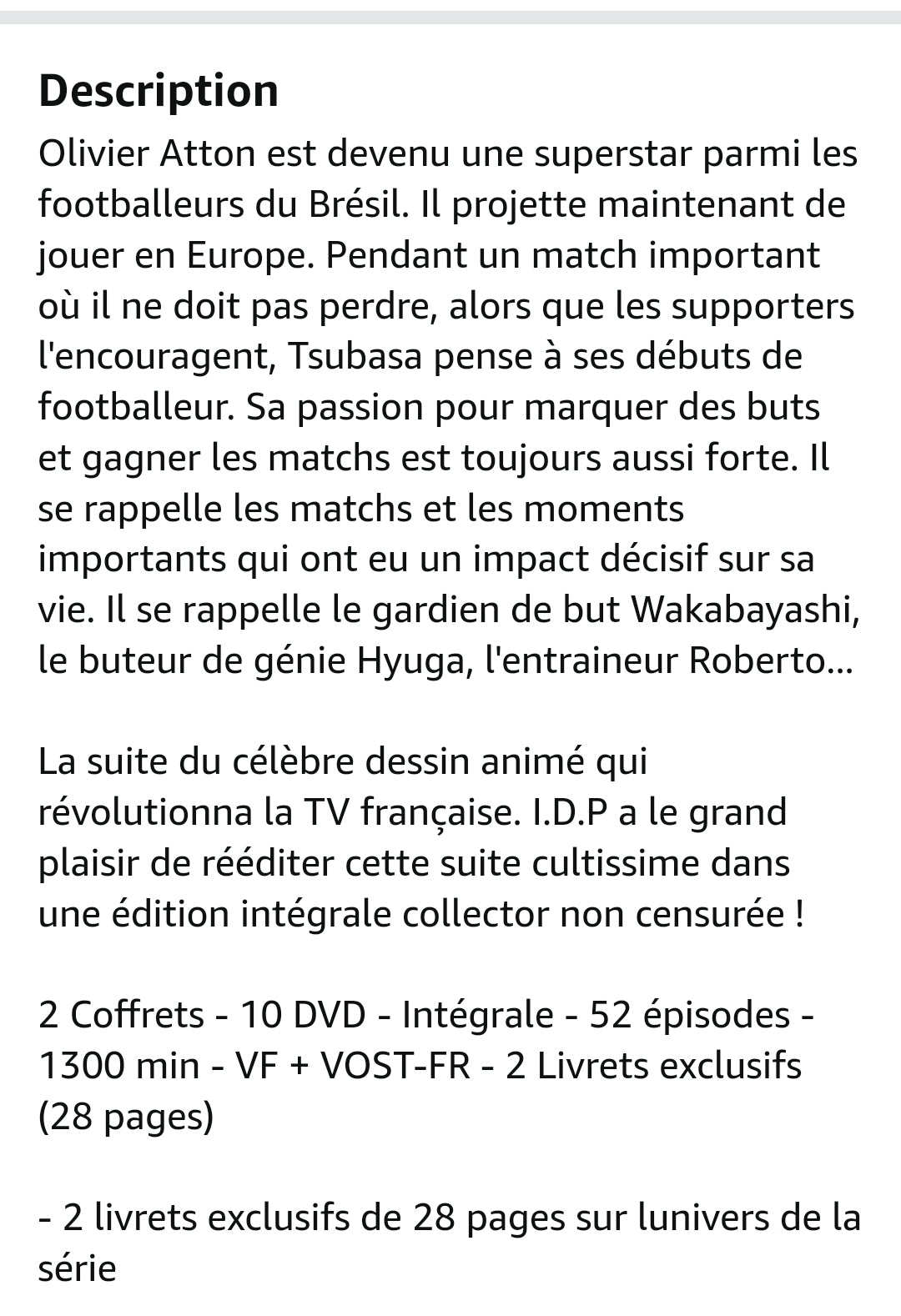 Dvd olive et tom le retour coffret 10 dvd l'integrale de la nouvelle serie captain tsubasa